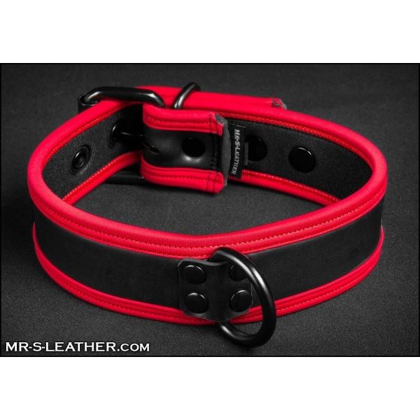 Halsband Neo Puppy Collar Schwarz/Rot Mr-S-Leather 21828