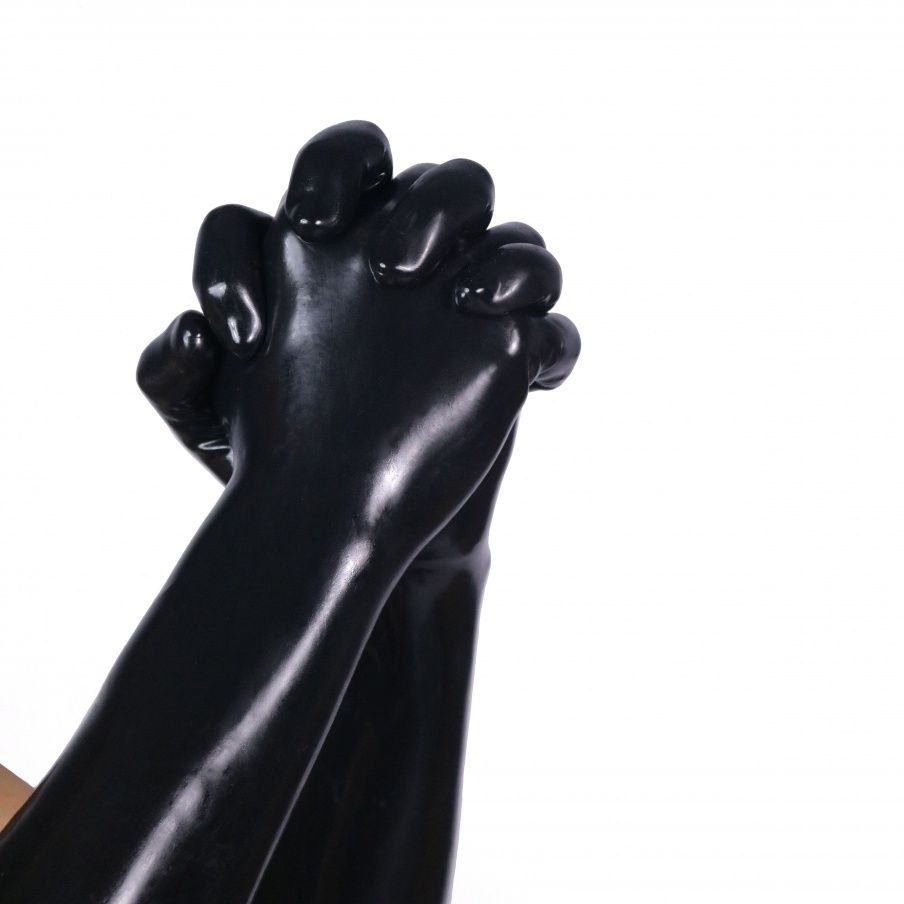 Handschuhe Gummi "Lang" Schwarz Dark-Line 31339
