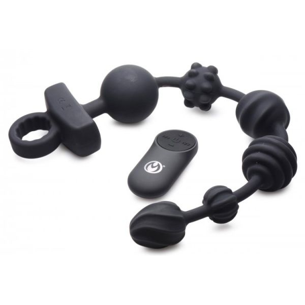 10X Dark Ratter Vibrating Silicone anal Beads Xr Brands 34913