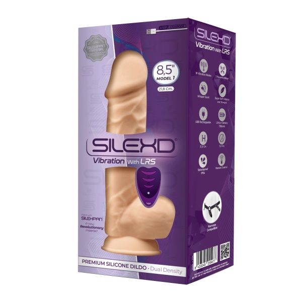 Flesh Double Density Vibrating Dildo 21.5 cm with remote control SILEXD 36300