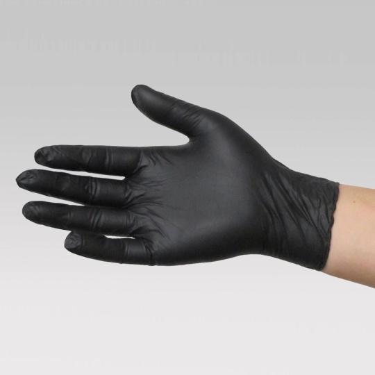 100 schwarze Latex-Fisting-Handschuhe 300 mm Black Scorpion 38295