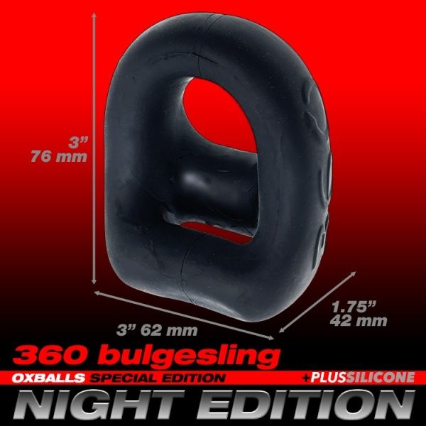 360 Dual Cockring Ball Sling Night Edition OXBALLS 38524